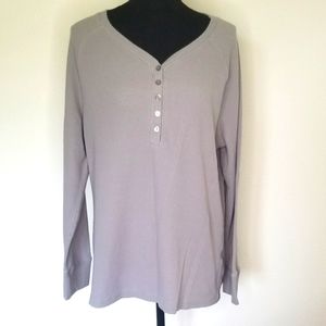 Sahalie thermal Top waffle knit henley Gorpcore Hiking XL
